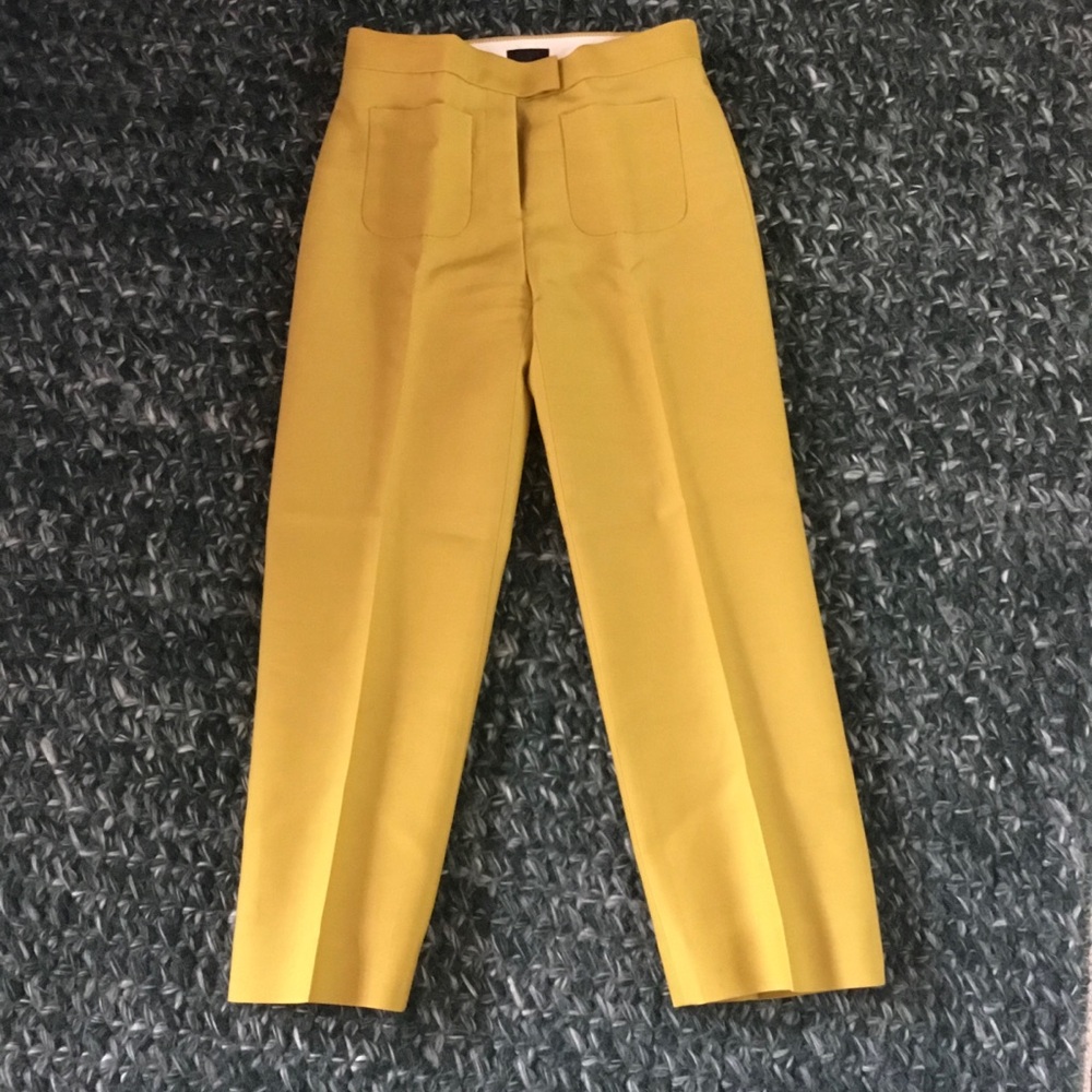 J Crew Silk and Wool Straight Leg Trouser